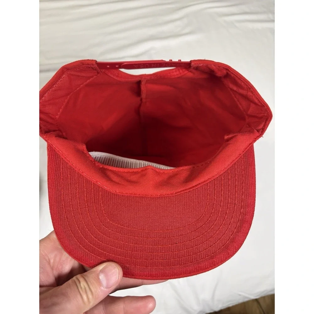 Vintage Merry Christmas Santa Hat Made in USA Novelty Stocking Pointed Snapback